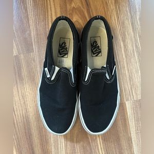 Black slip on vans. Size 8.5 W